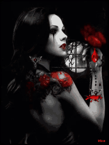 Gif animé gothique femme
